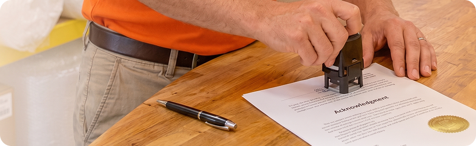 Notary services and document authentication at Oh Ship! in Tamarac, Florida.