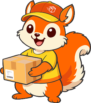 Oh Ship! Shippie mascot carrying a package, representing printing and shipping services in Tamarac, FL.