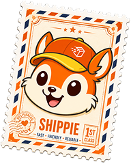 Oh Ship! Shippie mascot stamp representing fast, friendly, and reliable shipping services in Tamarac, FL.