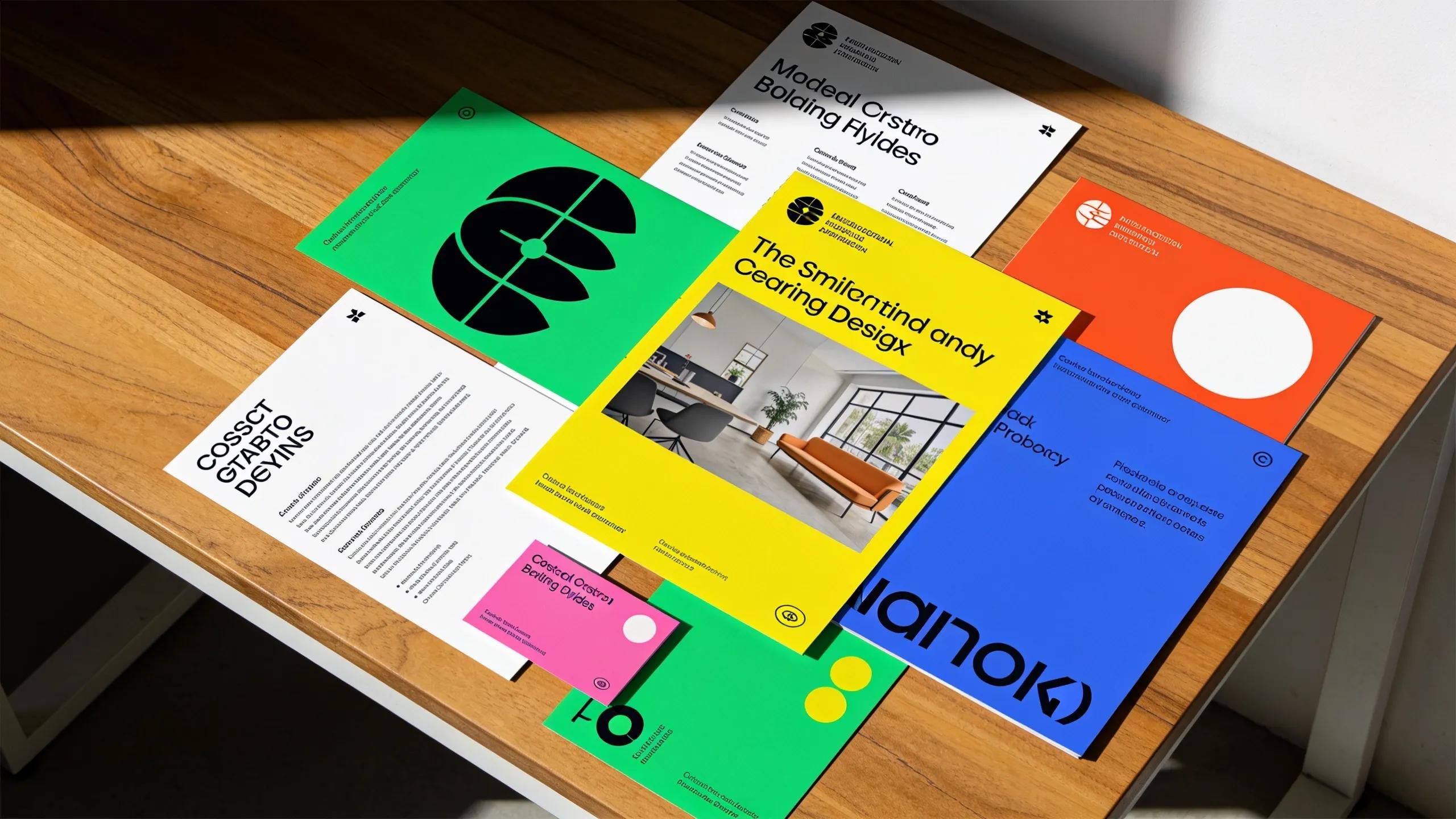 Diverse collection of custom flyers and brochures showcasing professional marketing materials