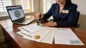 Florida apostille services and document legalization with a notary public and legal documents